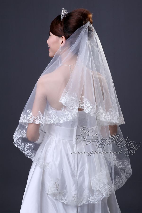Yarn gold bridal veil quality 1.5 meters long veil lace decoration train veil ts004