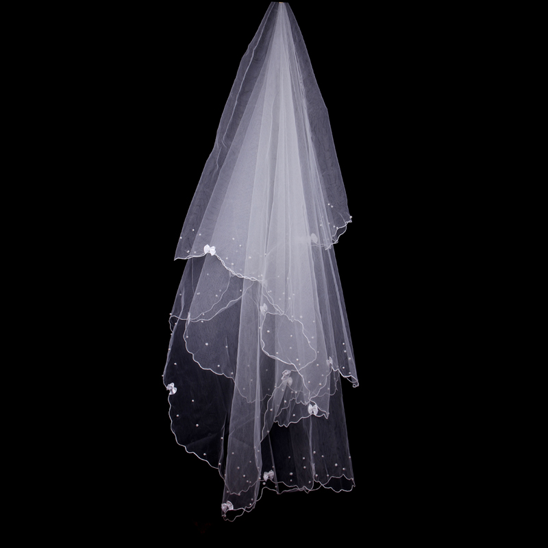Yarn interspersion bow veil bridal veil wedding accessories veil