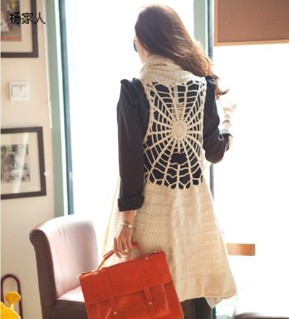 Yarn vest female autumn and winter 2013 new arrival long design personality sleeveless cardigan sweet straight solid color