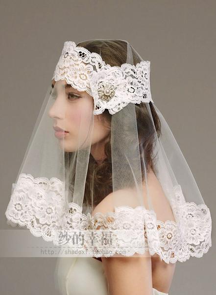 Yarn vintage elegant barrowload bridal short veil 1 meters