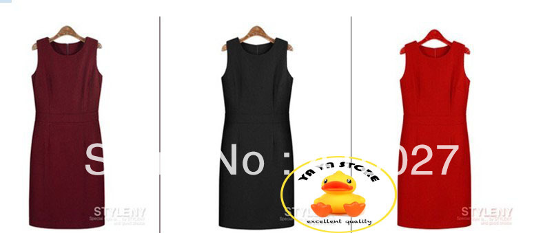 --YAYA'S STORE-- new arrival women's solid Boat Neck sleeveless  woolen slim waist  bud dress