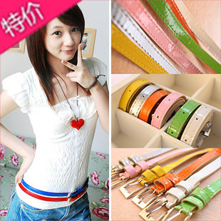 Yd-003 strap all-match thin belt candy color strap super bright japanned leather belt