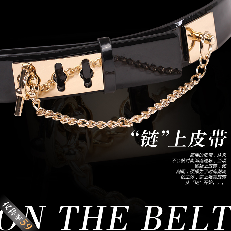 Yd001 fashion japanned leather PU overchain belt material women's accessories fashion ol formal