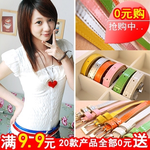 Yd012 fashion all-match bright color PU belt women's patent leather belt candy color belt