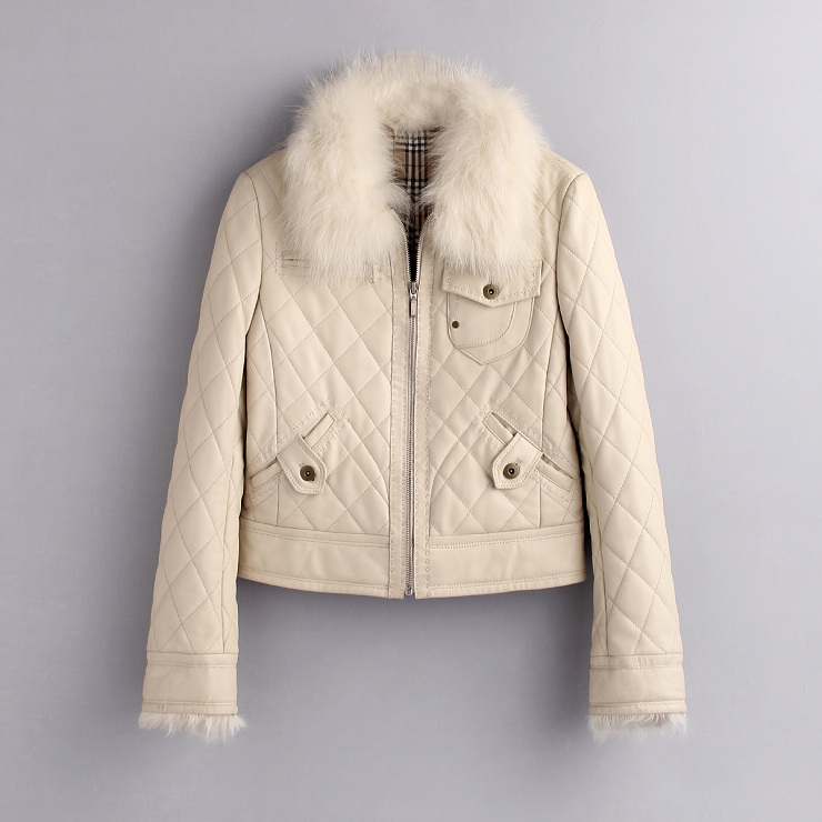 Yd630 rhombus cotton lint fox fur jacket v-50 , g-30