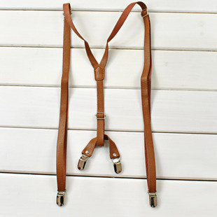 Yesg fashion buckle fashion women's suspenders male leather  pd241