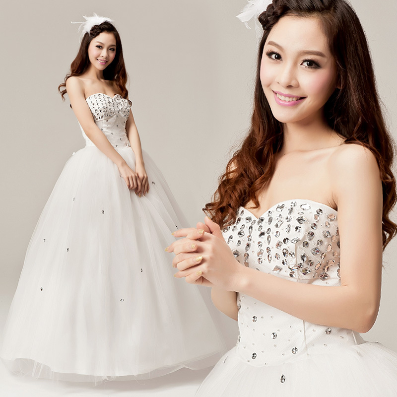 YHZRetro sweet wedding 2012 new diamond wedding dress Princess Bra winter wedding dresses Korean Qi