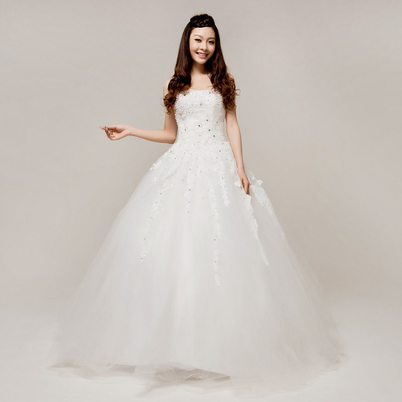 YHZThe Korean princess sweet Bra palace luxurious Qi wedding wedding wedding dress 2012 latest