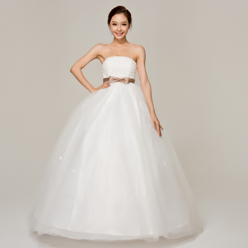 YHZThe married Korean version of the high waist butterfly yarn Sarkozy Bra straps sweet princess wedding dress code pregnant wom