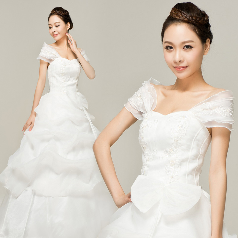 YHZThe newest princess wedding dress 2012 Korean version Qi Korean wedding wedding bride dress package shoulder shoulders