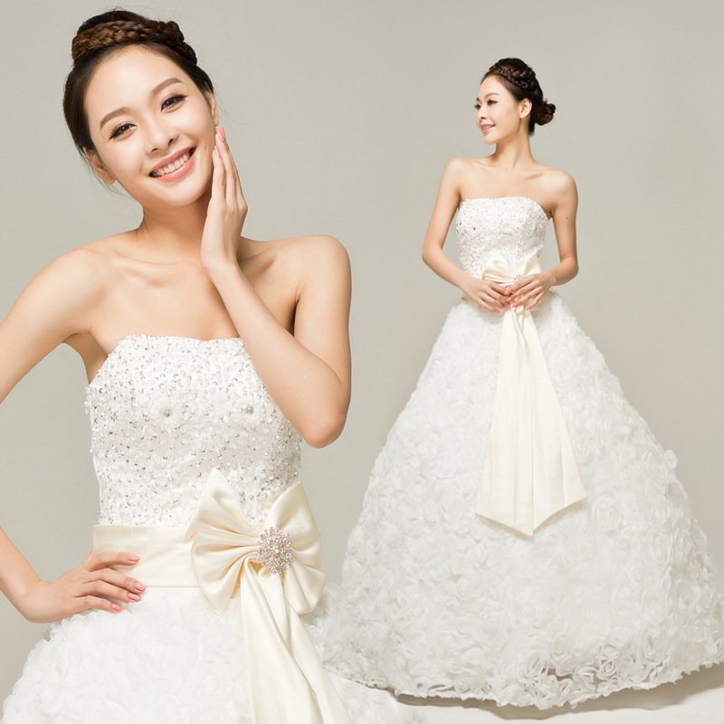 YHZWedding dress latest 2012 Korean version of roses Retro Bra princess bride marriage wedding