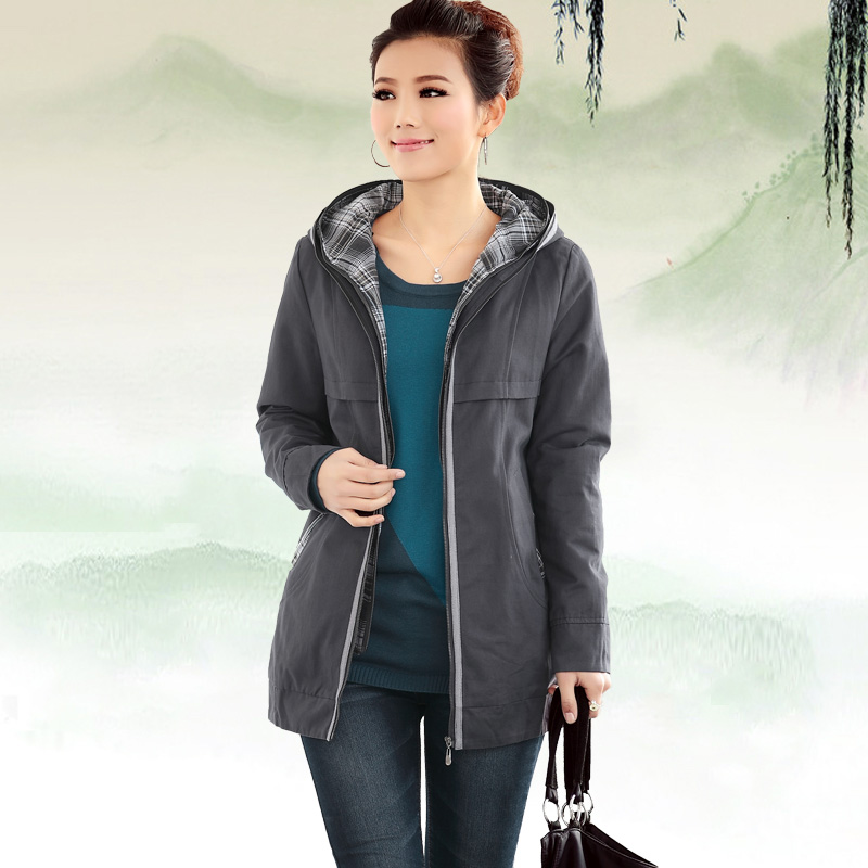 Yidream 2013 spring and autumn plaid print medium-long faux two piece trench outerwear female