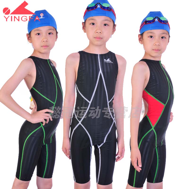 Ying fat child swimwear girls one-piece swimsuit female child young girl swimwear senior the schoolgirl match