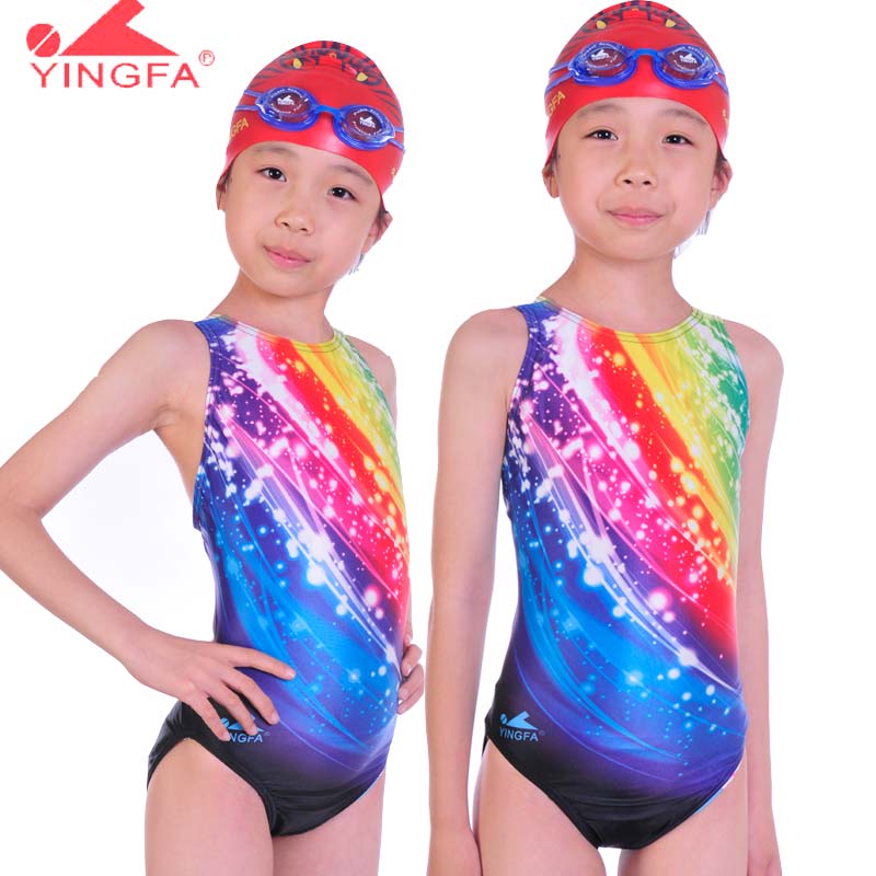 Ying fat child swimwear girls one-piece swimsuit female child young girl triangle swimwear