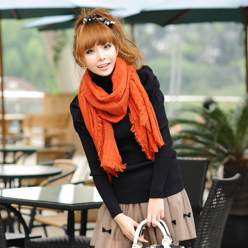 Yoomito2012 slim women's puff sleeve cutout basic shirt turtleneck sweater