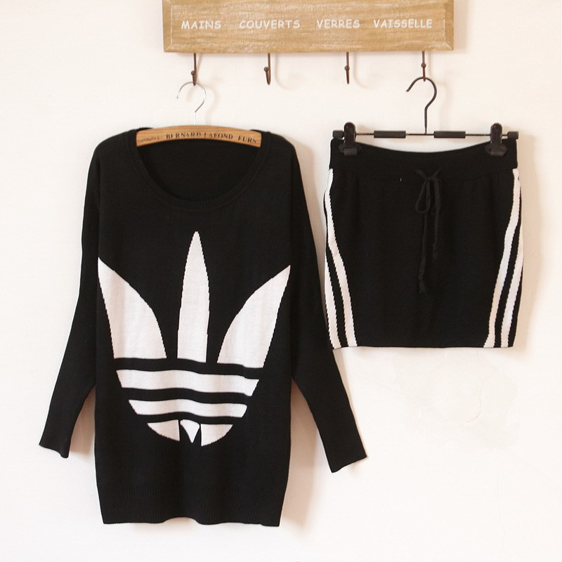 you) Street hiphop sweater set top short skirt twinset 2012 autumn and winter women sweater