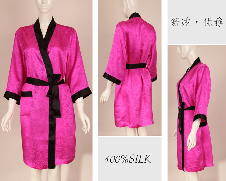 Yousilk wire mulberry silk robe noble and elegant classic women's lounge sleepwear