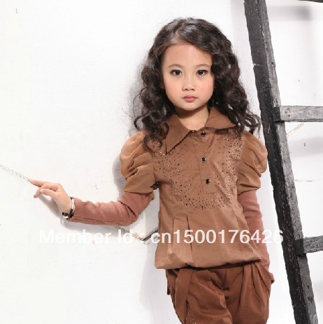 Yoyo long-sleeve shirt top fashion children's clothing female child spring and autumn 9291