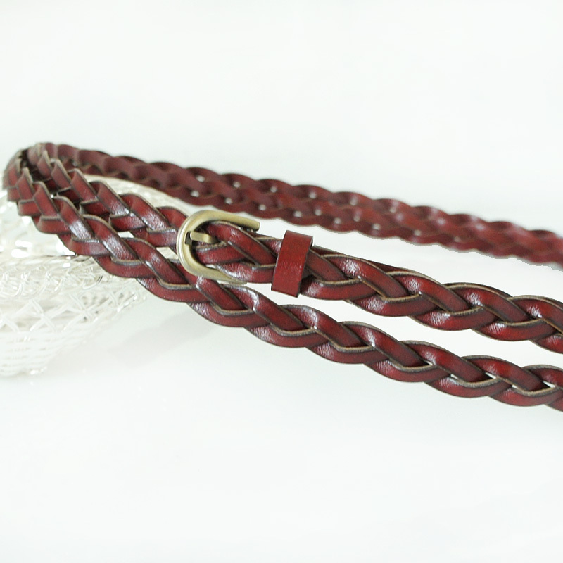 Yrxj cowhide ring lengthen knitted belt female fashion genuine leather strap yf055