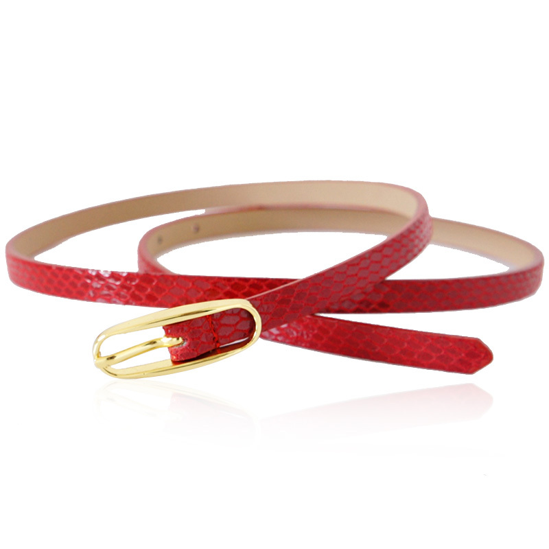 Yrxj cowhide strap serpentine pattern genuine leather thin belt female belt all-match fashion c1113