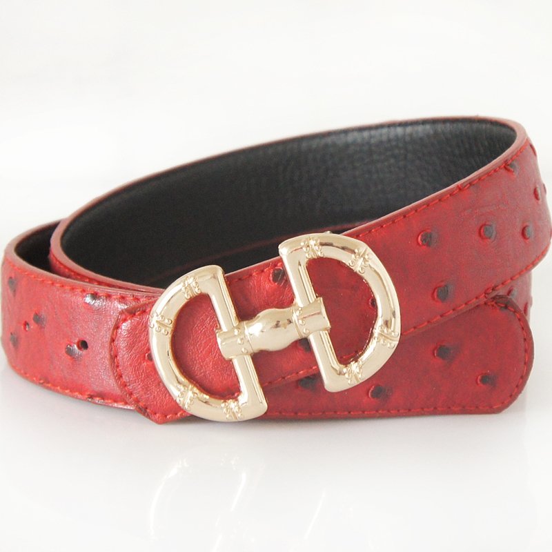 Yrxj fashion all-match tspj buckle genuine leather ostrich grain decoration belt strap Women fs1121