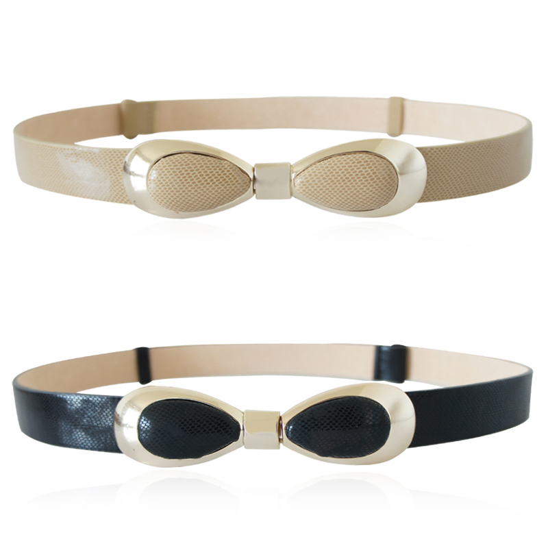 Yrxj fashion genuine leather bow women's decoration belt all-match serpentine leather belt Women t103