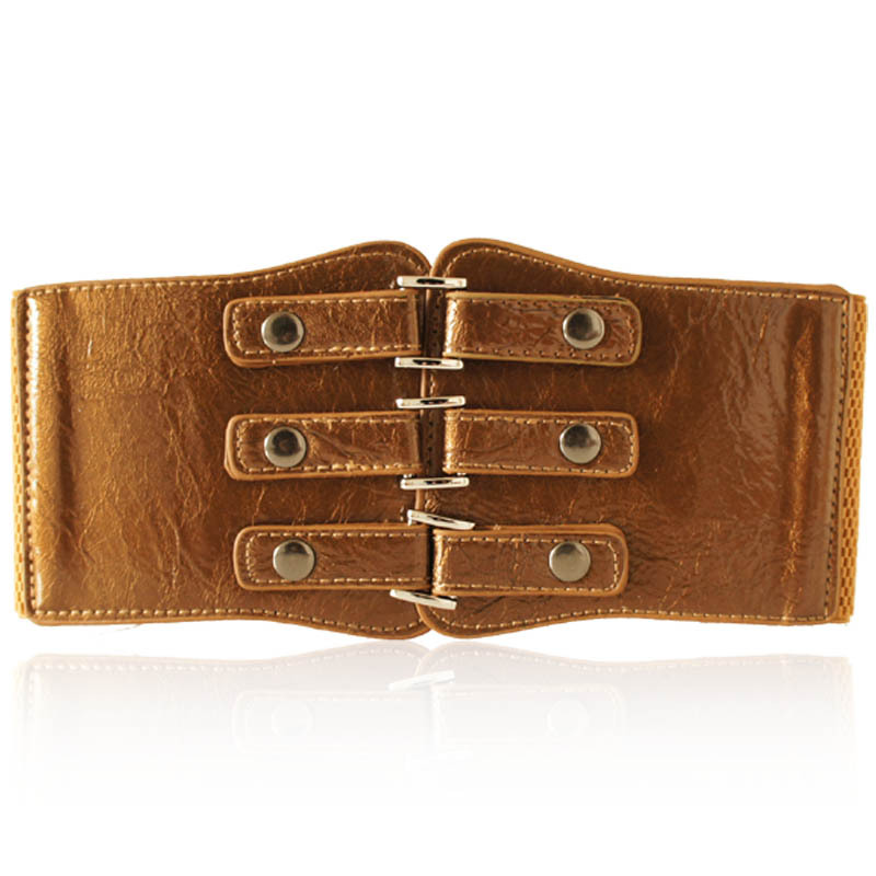 Yrxj fashion women's japanned leather ultra wide elastic waist belt female wide belt all-match fs1115
