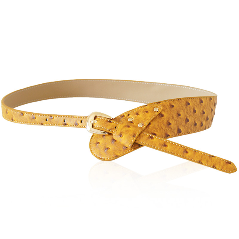 Yrxj genuine leather ostrich grain irregular women's decoration belt strap all-match t052