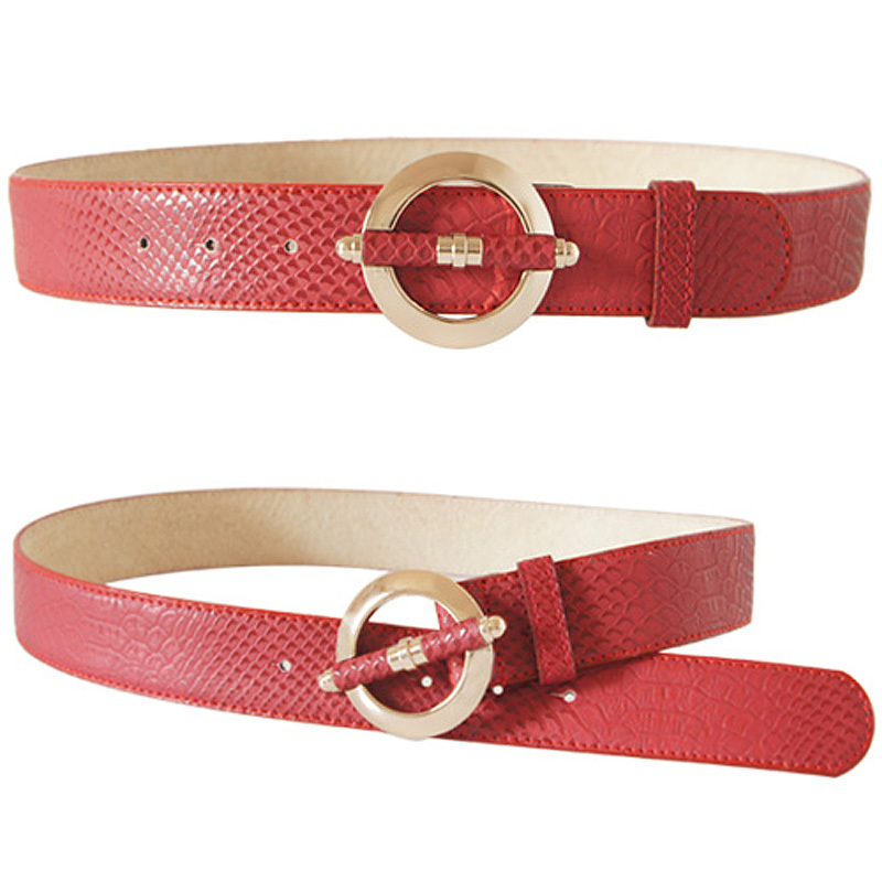 Yrxj round buckle boutique strap serpentine pattern genuine leather women's decoration belt fashion c452
