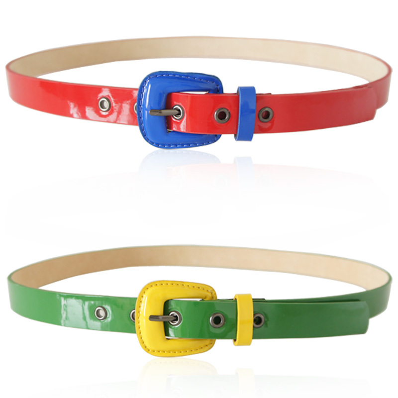 Yrxj sex all-match color block japanned leather women's decoration belt fashion genuine leather strap by81222