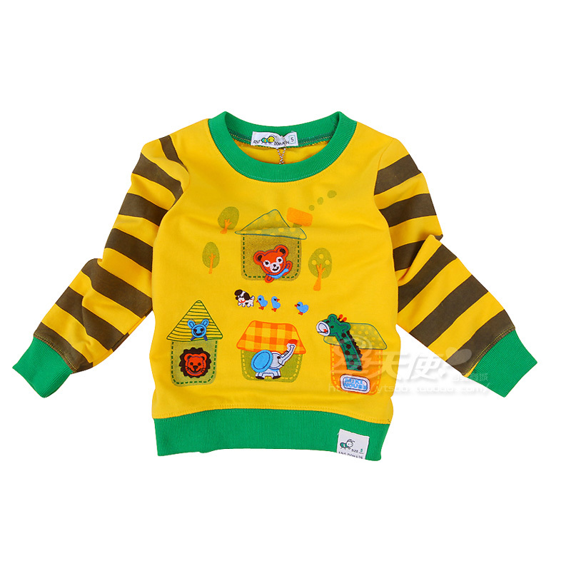 YUN Male child sweatshirt 100% cotton child pullover male child outerwear 7613