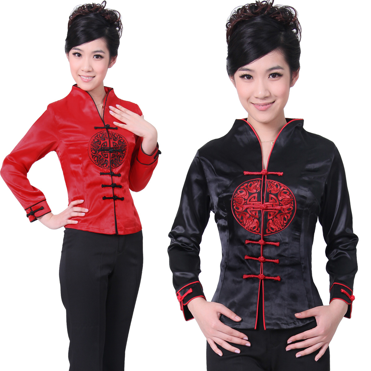 Yx88 work wear long-sleeve autumn and winter tang suit hanfu uniform tang suit women's top