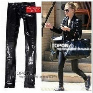 Z r be shk black dull faux leather legging black 9 pants jf020 black pant Matt PU fashion women trousers