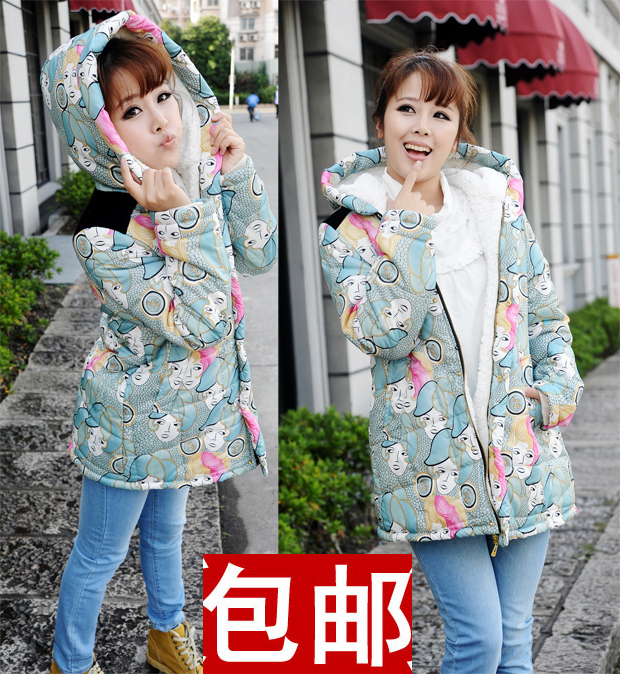 Z3500 belle pattern berber fleece maternity wadded jacket cotton-padded jacket thickening maternity top outerwear winter