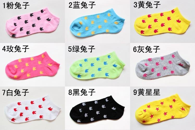 [Z506] Free shipping!24Style Cute Bow / Star / Small rabbit women socks/ Thin cotton women Sock Slippers / 50pair Wholesale