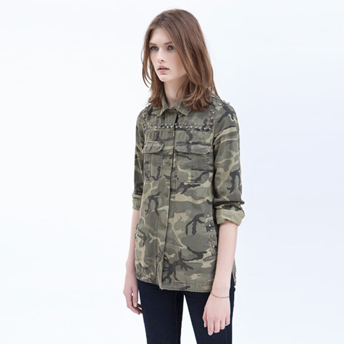 Za 2012 fashion slim Camouflage outerwear shirt