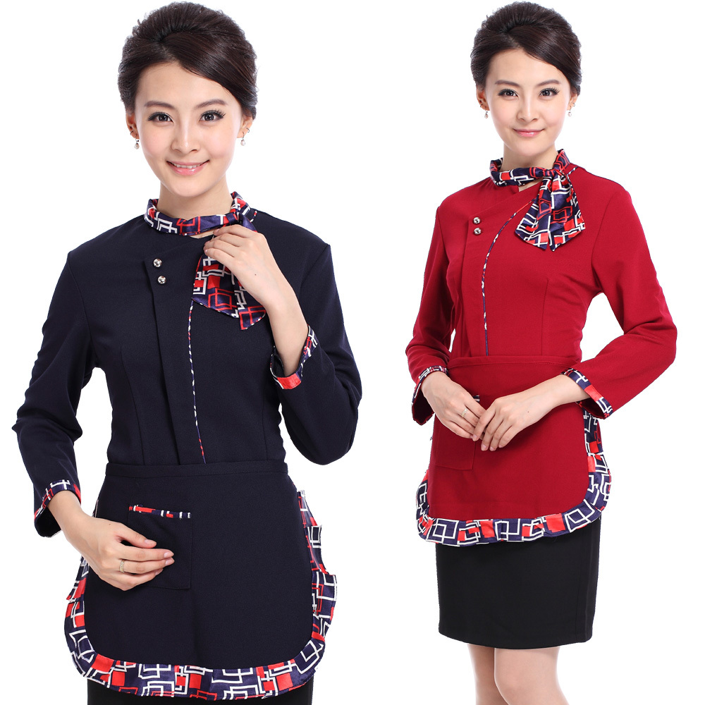 Zangwill work wear autumn and winter clothes long-sleeve female aprons uniform
