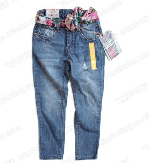 ZAR* girl jeans with flower floral belt girl fashion jeans 8 sizes 100 % quality assurance