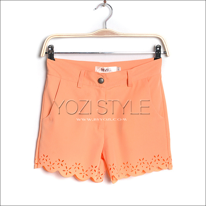 Zc906-014 new arrival 2012 summer women's fashion slim hip slim flower casual all-match short trousers ,Free shipping.