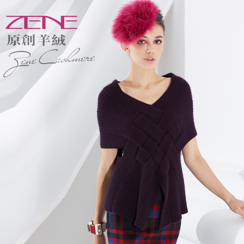 Zene fashion autumn and winter women fashion cape pure cashmere sweater sleeveless pullover sweater lbk6267