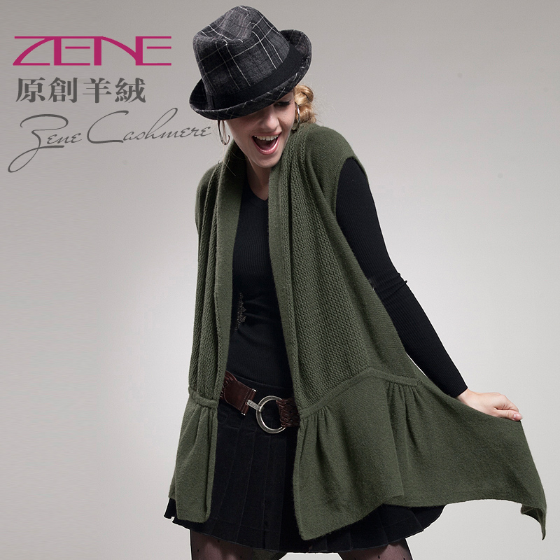 Zene2012 autumn new arrival women's cape pure cashmere sweater sleeveless cardigan outerwear 2r07