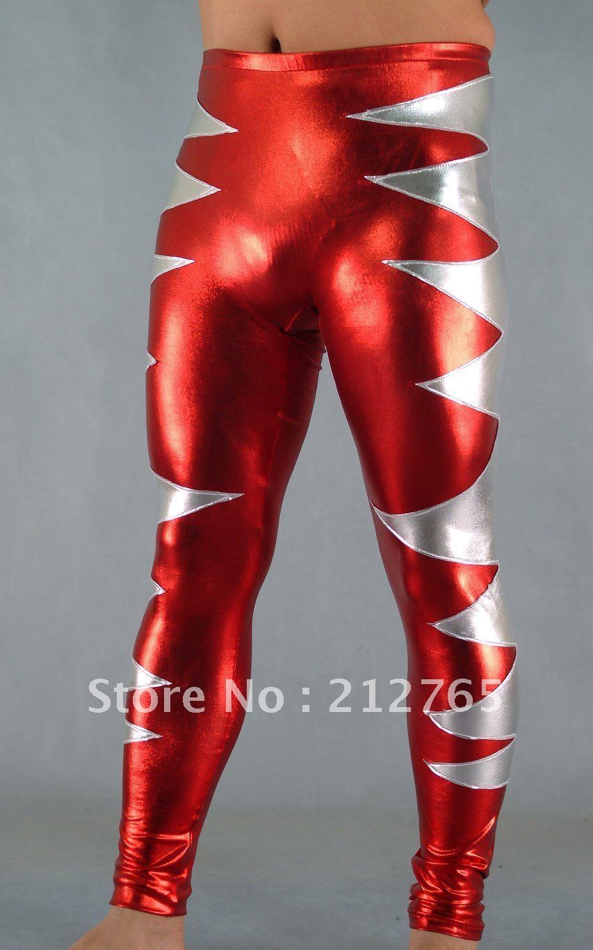 Zentai One Piece Shaper Red Silver Glue Tight Trousers All-inclusive Tights M158