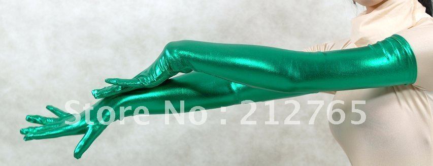 Zentai Suits One Piece Shaper Green Glue Long GlovesTT43