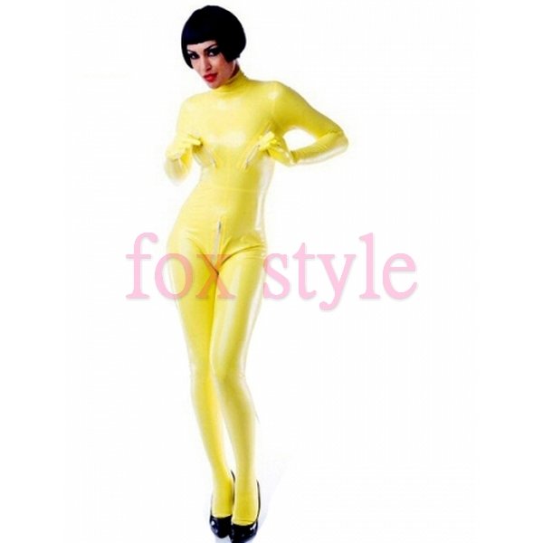 zipped latex playsuit for ladies