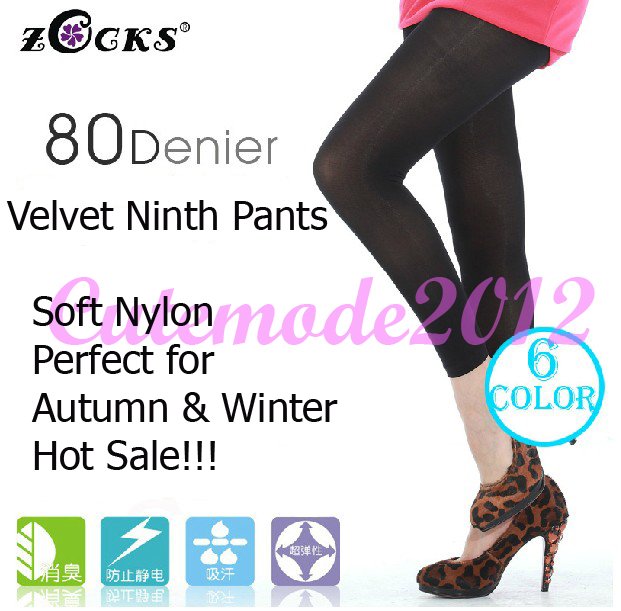 Zocks Womens 80D Velvet Ninth Pants Legging Tights Pantyhose Stockings Autumn Suncare Socks ZK0190