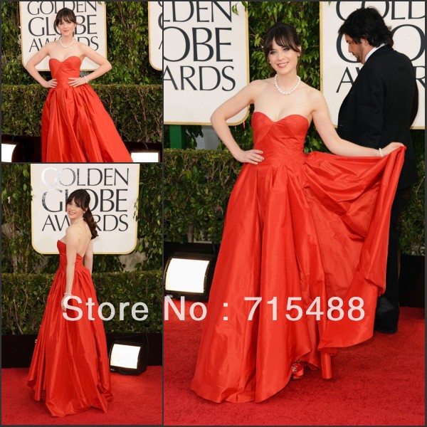 Zooey Deschanel Ball Gown Taffeta 2013 Imitation Red Carpet Celebrity Dresses