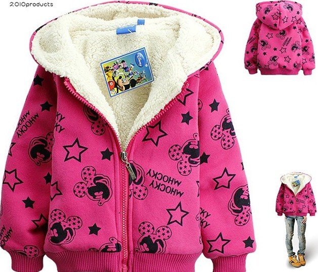ZX004,Free Shipping!! fashion girl's minnie thick cotton coat winter children outerwear warm baby garment Wholesale And Retail