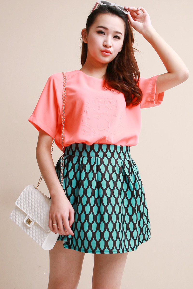 Zz 2013 spring and summer new arrival vintage sweet all-match high waist fish leather short skirt bust skirt fc1341